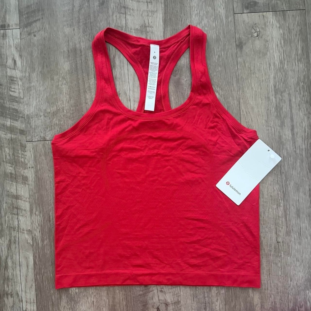 Lululemon Oxford Red Swiftly Tech Scoopneck Tank 2.0 Race Size 8 LW1CN3S